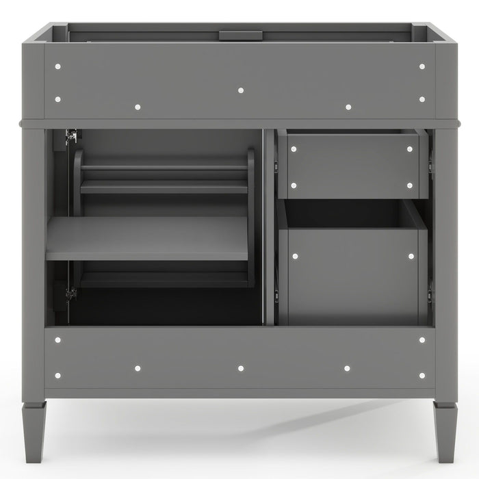 Bathroom Vanity With 2 Drawers And Tip-Out Drawer, Storage Cabinet