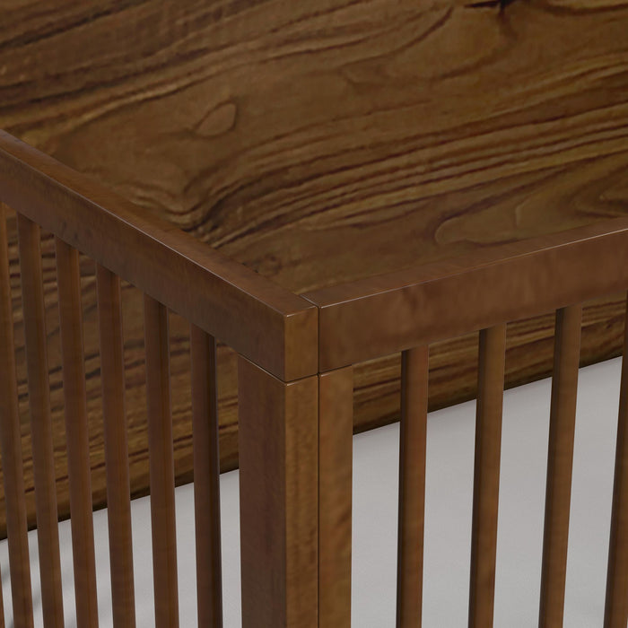 Malia - Crib With High Headboard And Guardrail - Walnut