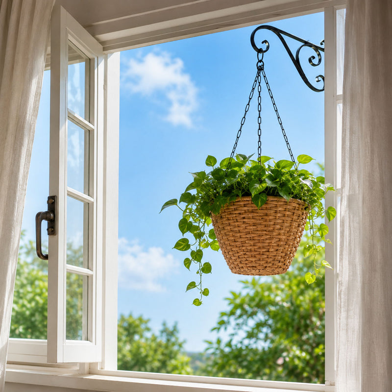 Hanging Planters, Indoor Outdoor Plant Holders (Set of 2) - Brown