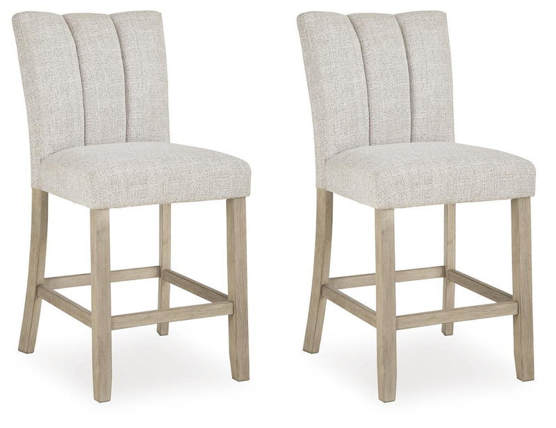 Larawyn - Upholstered Barstool (Set of 2) - Bisque