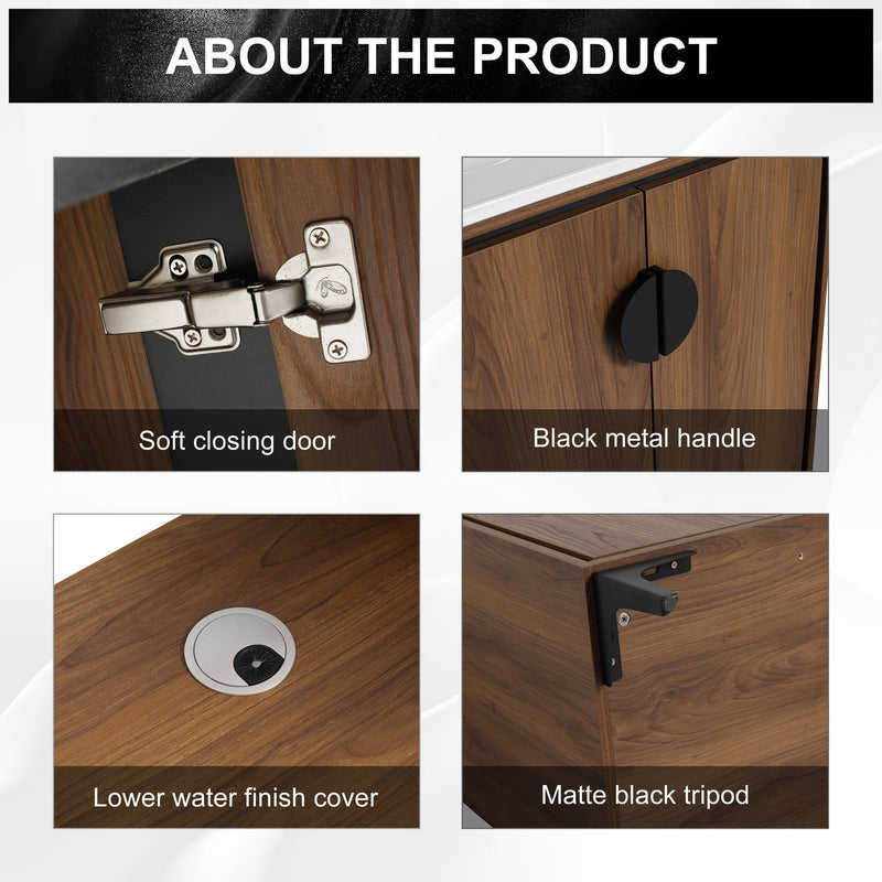 Modern Bathroom Vanity With Top Sink, Engineered Wood Storage Cabinet