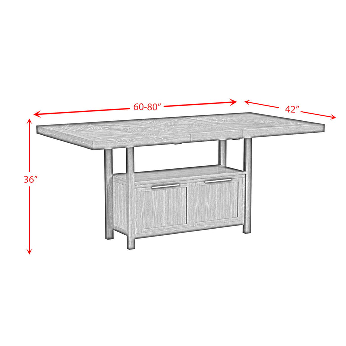 Transcend - Counter Table With Leaf - Charcoal