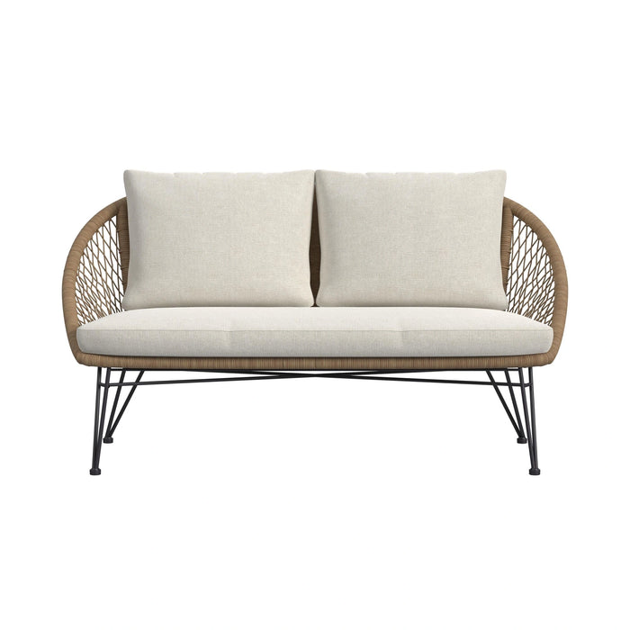 Grace Outdoor Seating 4PC Set - Black, Natural and Olefin Beige