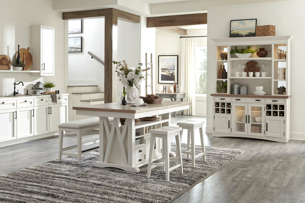 Americana Modern Dining - Upholstered Counter Bench - Cotton