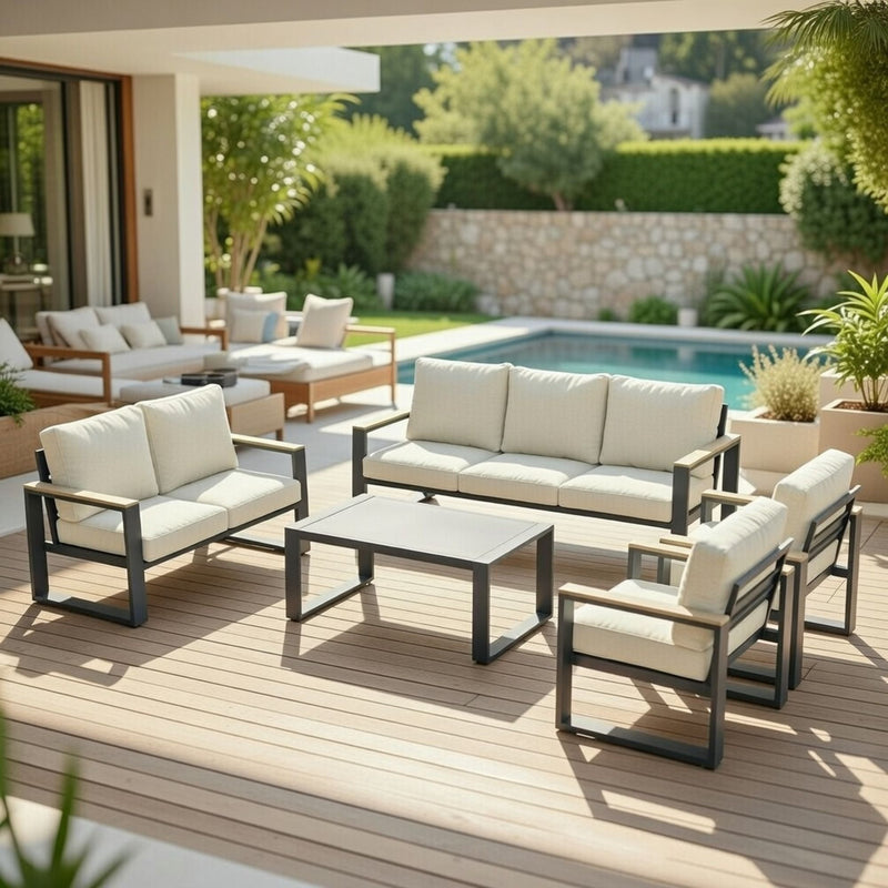 Modern Outdoor Sofa Set With Coffee Table