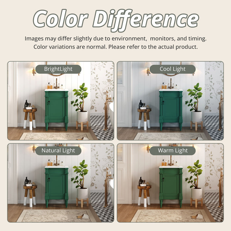 Bathroom Vanity With Sink, Storage Cabinet With Door, Drop In Sink, Compact Freestanding Design