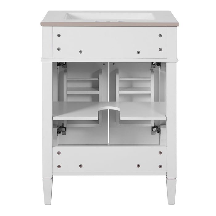 Bathroom Vanity With 2 Doors And Tip Out Drawer, Soft Closing Hinges