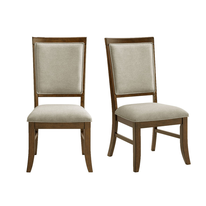 Phillipe - Dining Side Chair With Fabric (Set of 2) - Cherry And Gray
