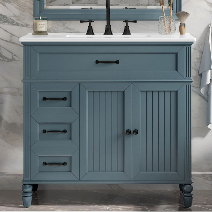 Bathroom Vanity With Sink, Freestanding Cabinet & Drawers