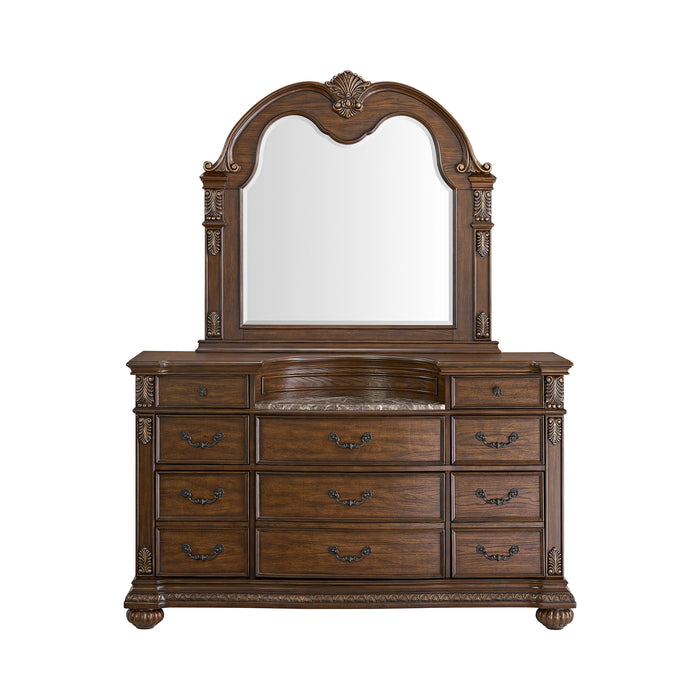 Cadenza Dresser and Mirror Set in Brown