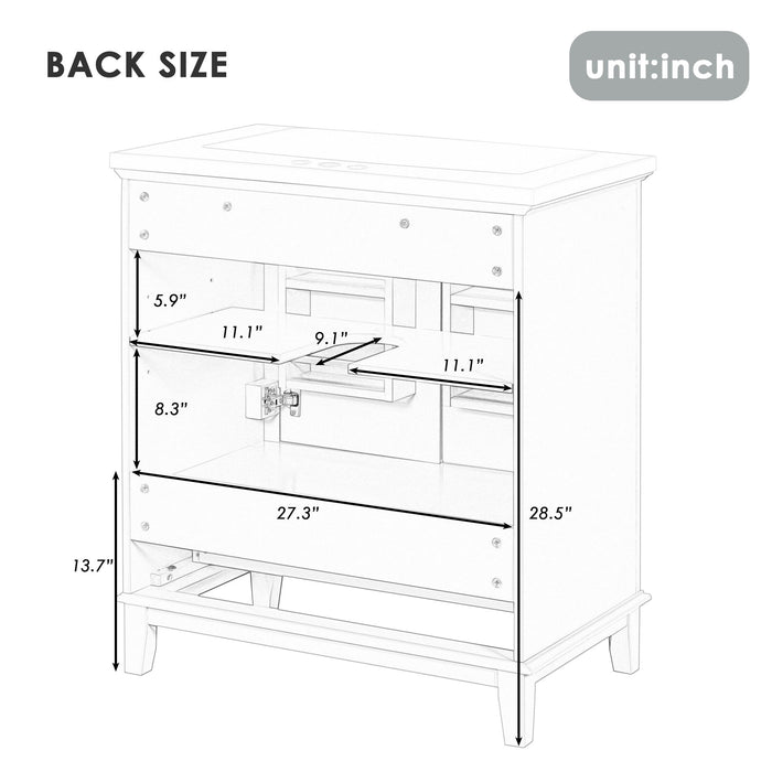 Modern Bathroom Vanity With Sink Combo, Doors And Drawer