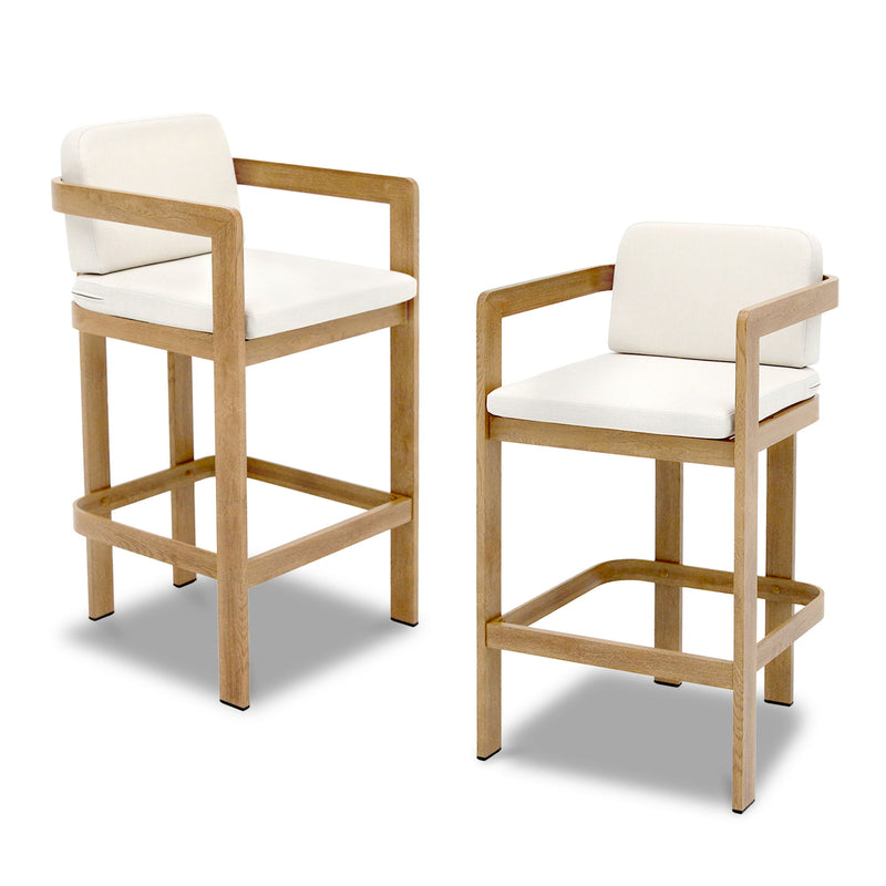 Bar Stool For Gardens And Patio (Set of 2) - Oak