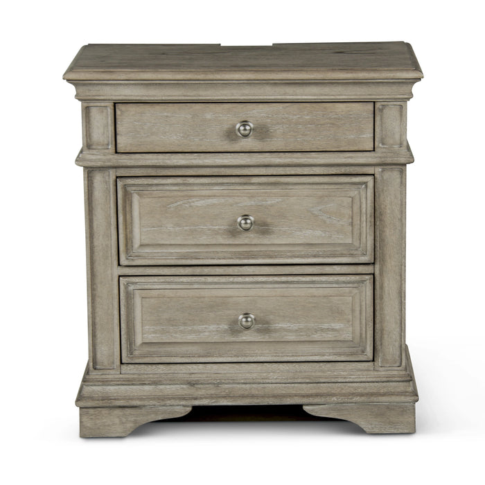 Steve Silver Highland Park 3 Drawer Nightstand in Waxed Driftwood