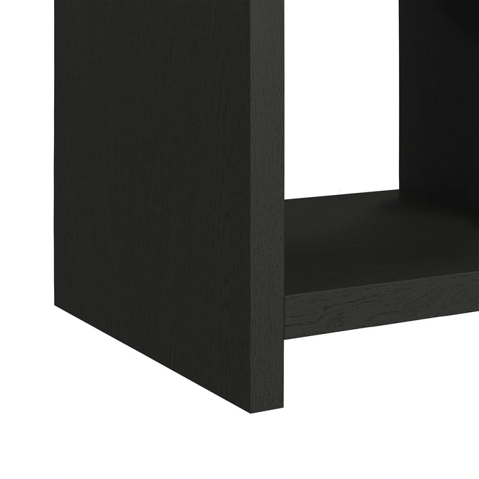 Ridgemont 2PC Occasional Table Set in Black with Grain-Coffee Table & End Table