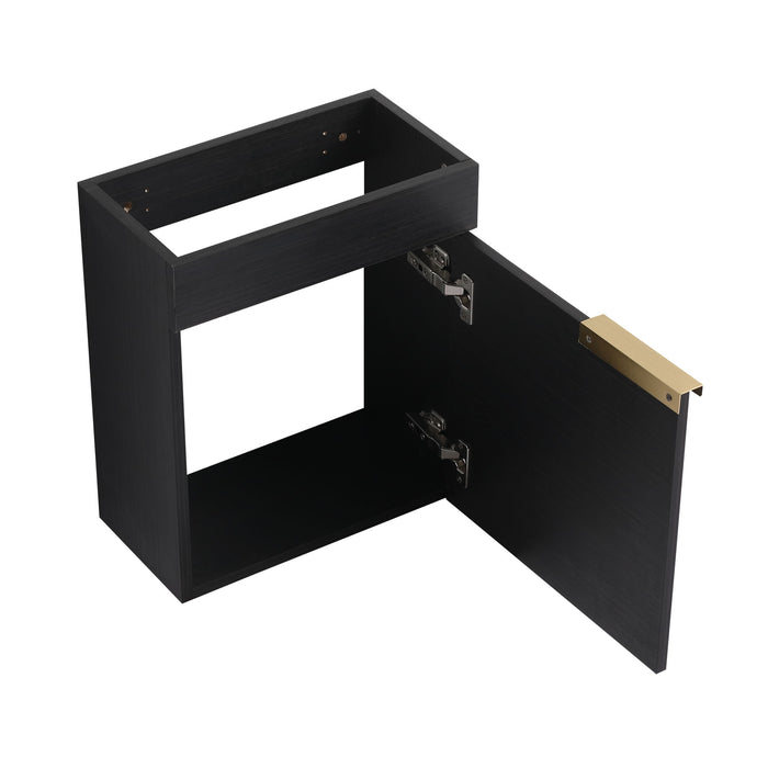 Wall Mounted Bathroom Vanity With Sink And Storage Rack, Soft Close Doors