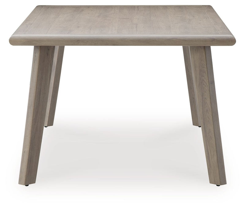 Cliff Trails - Rectangle Dining Table With Umbrella Option - Beige