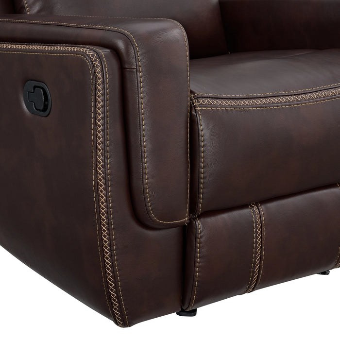 Panther Motion Loveseat with Console in Neono Brown
