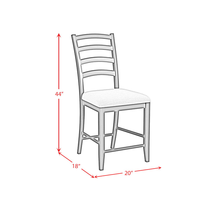 Tulane - 5 Piece Dining Set (Counter Table & 4 Counter Chairs) - Oak & Black