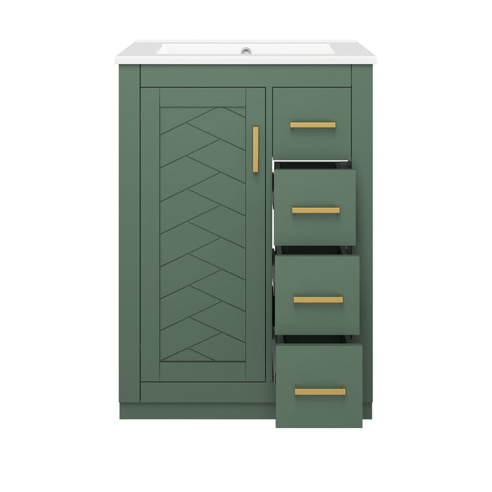Modern Bathroom Vanity With 1 Door And 3 Drawers