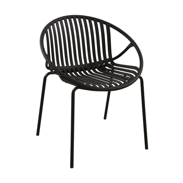Stackable Outdoor Chairs With Breathable Plastic Backrest (Set of 2)