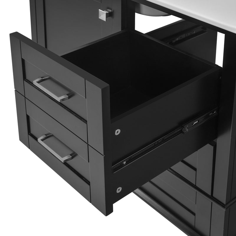 Bathroom Vanity, Modern Bathroom Cabinet With Sink Combo Set, Bathroom Storage Cabinet With A Soft Closing Door And 3 Drawers, Solid Wood Frame