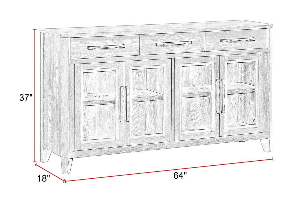 Breckenridge - Dining Buffet Server - Medium Brown