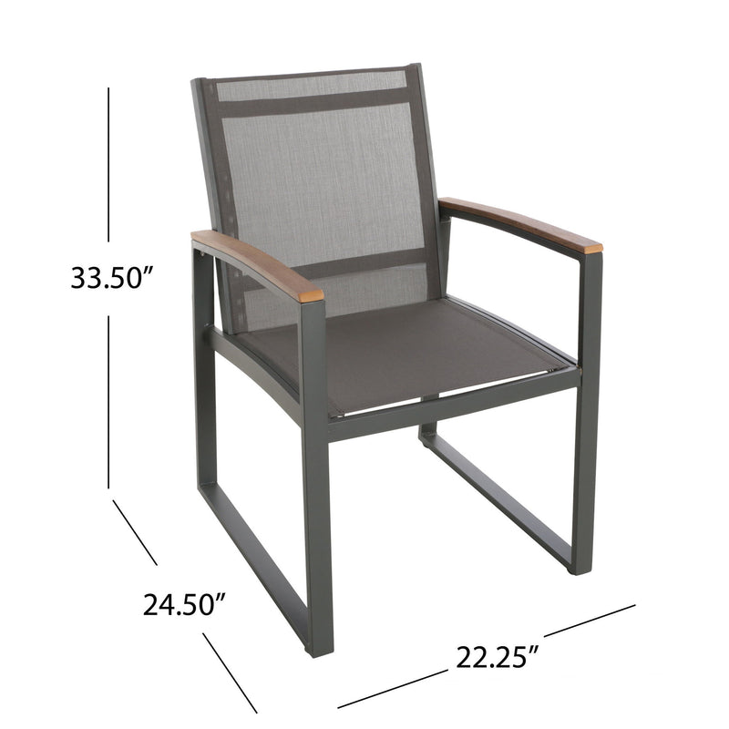 Aresha - Metal Outdoor Dining Armchair (Set of 2) - Gray