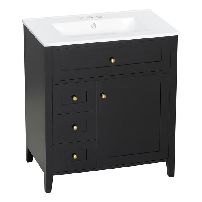 Bathroom Vanity With Sink, 3 Drawers And Adjustable Shelf, Freestanding Storage Unit