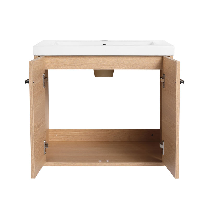 Bathroom Vanity Set With Resin Countertop Sink, 2 Doors