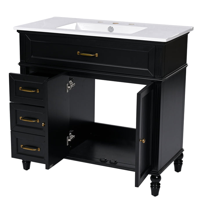 Bathroom Vanity With Sink, Freestanding Cabinet & Drawers