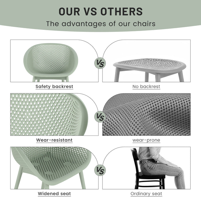 2 Piece Durable Single Chair With Hollow Out Design