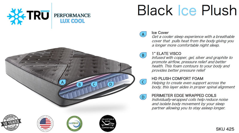 TRU Performance LUX Cool - Black Ice King Mattress