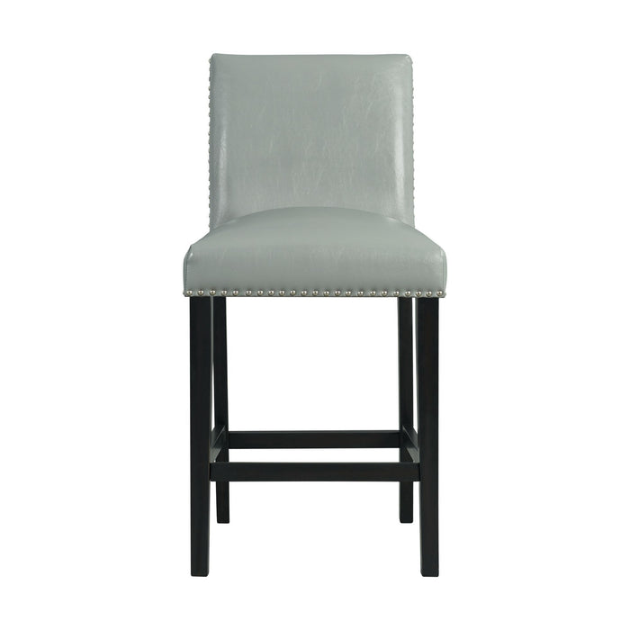 Francesca - Square 5 Piece Counter Height Dining Set, Table & Four PU Chairs - Gray / Marble