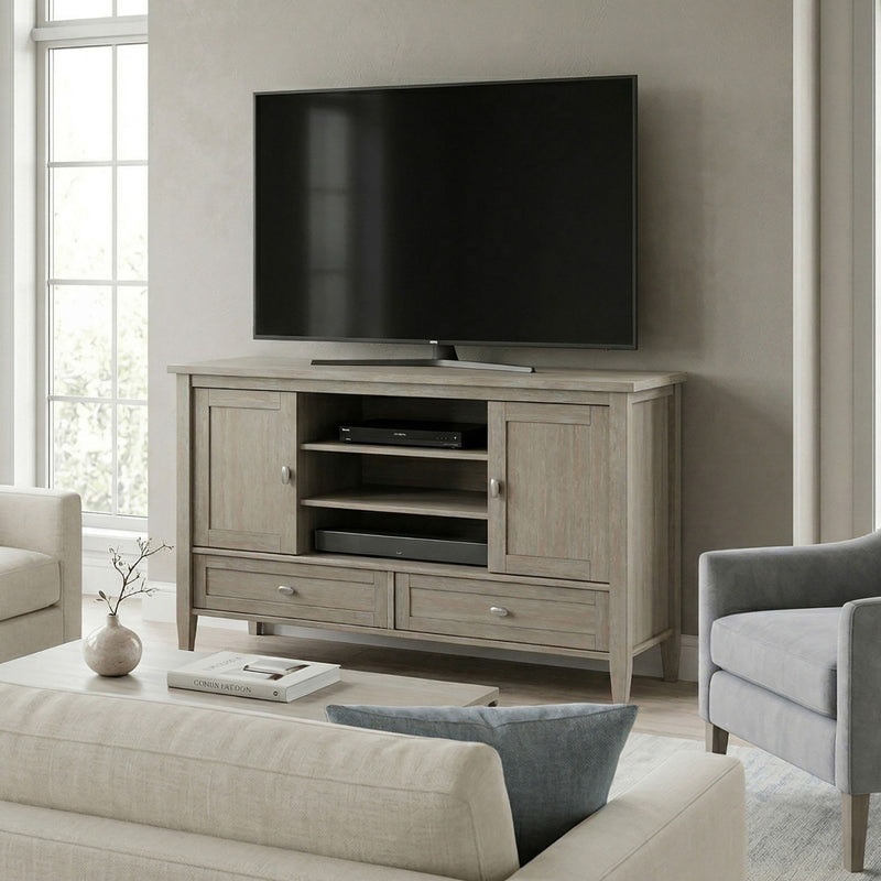 Warm Shaker - TV Media Stand Handcrafted - Light Brown