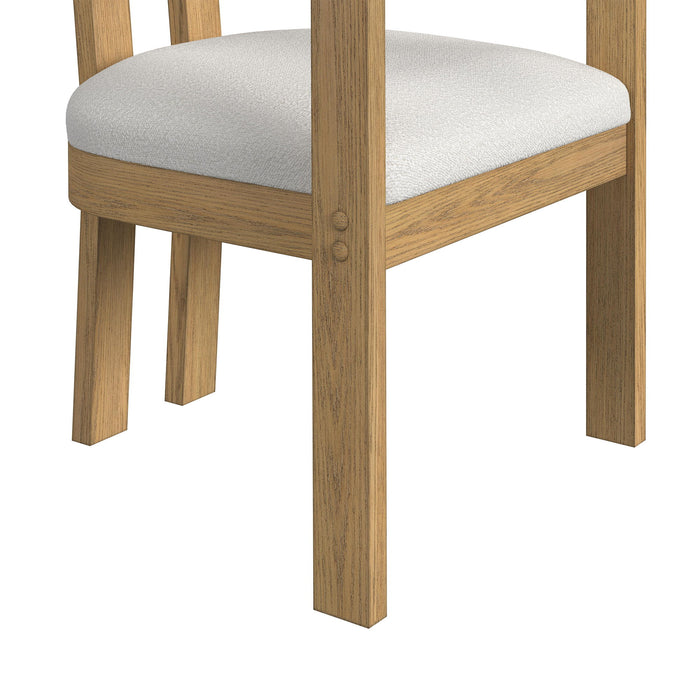 Portland - Fabric Arm Chair (Set of 2) - Natural / Snow White