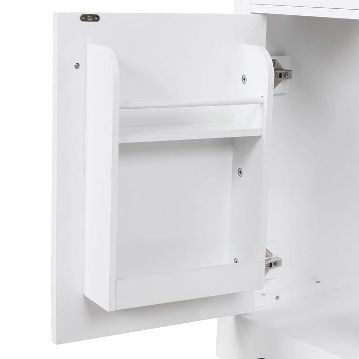 Bathroom Vanity With Sink Top, Cabinet With Door And 2 Drawers - White