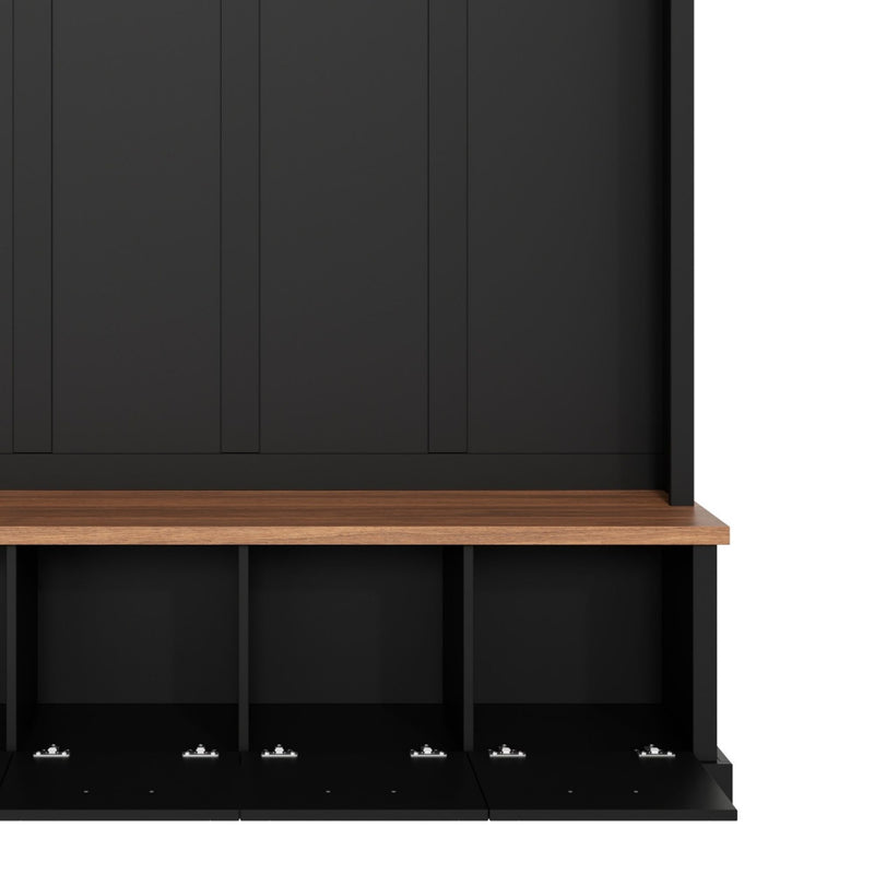 Hall Tree With Storage Bench Mudroom Coat Rack With 6 Hooks