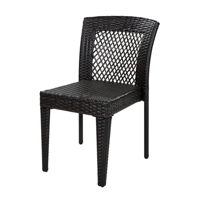 7 Piece Outdoor Dining Set With Table And 6 Chairs - Brown Multi