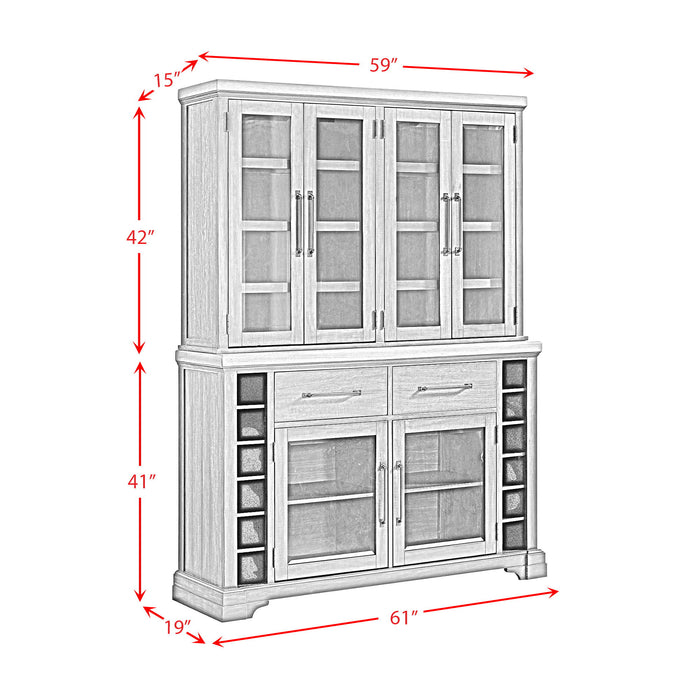 Montrose - Server And Hutch With LED Light - Espresso And Brown