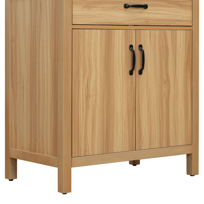 Bathroom Vanity With Flip Drawer, 2 Soft Close Doors, Adjustable Shelf And Ceramic Sink