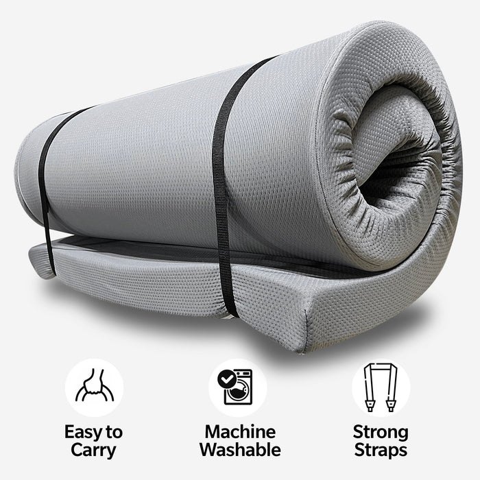 Memory Foam Camping Mattress, Portable Comfort With Water Resistant Cover