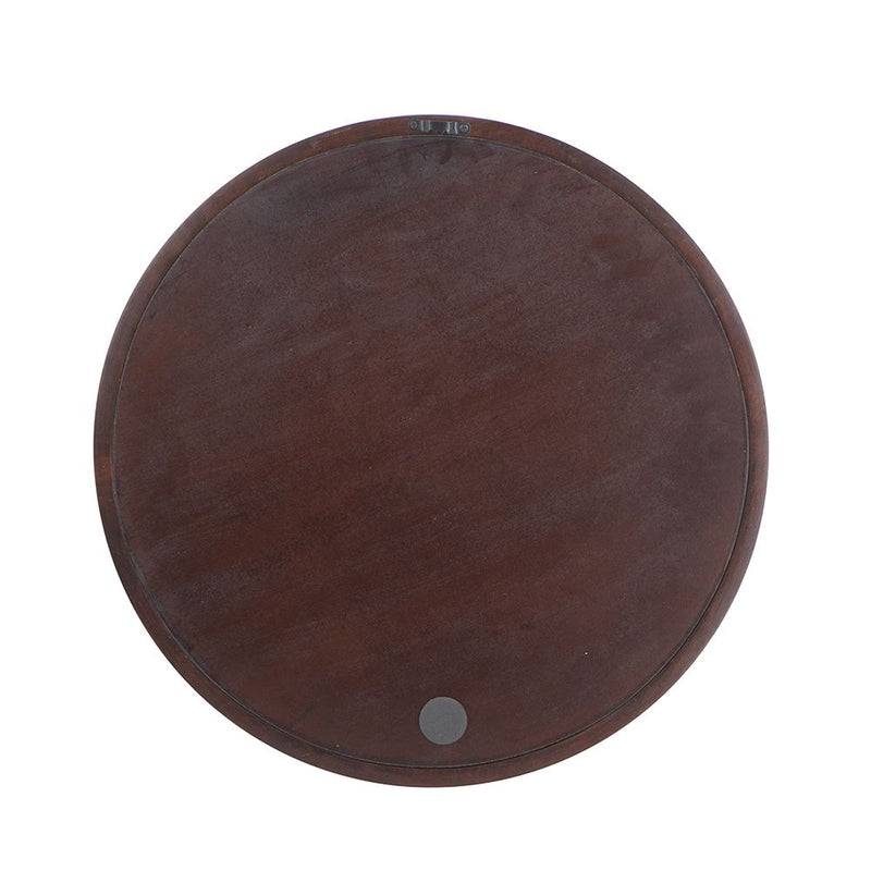Circle Wall Mirror With Wooden Frame, Wall Mirror For Living Room