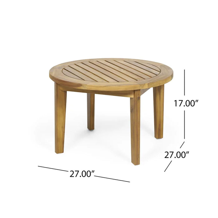 Patio Furniture Set, Outdoor Acacia Wood Patio Club Chair With Table