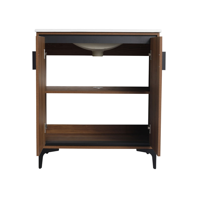 Modern Bathroom Vanity With Top Sink, Engineered Wood Storage Cabinet