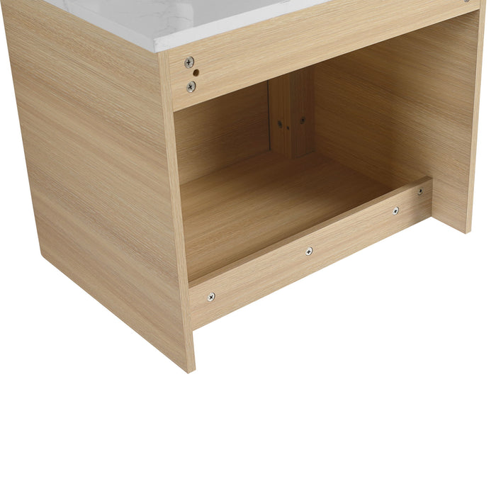Mounted Bathroom Vanity With Art Sink, 1 Storage Shelf, Soft Close Door