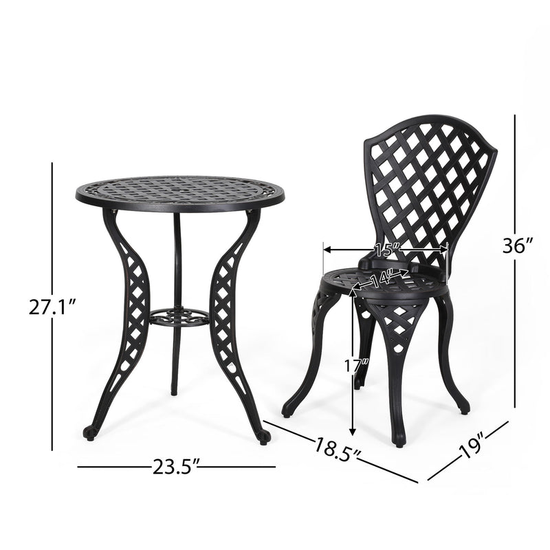 Bono Metal Bistro Set - Black