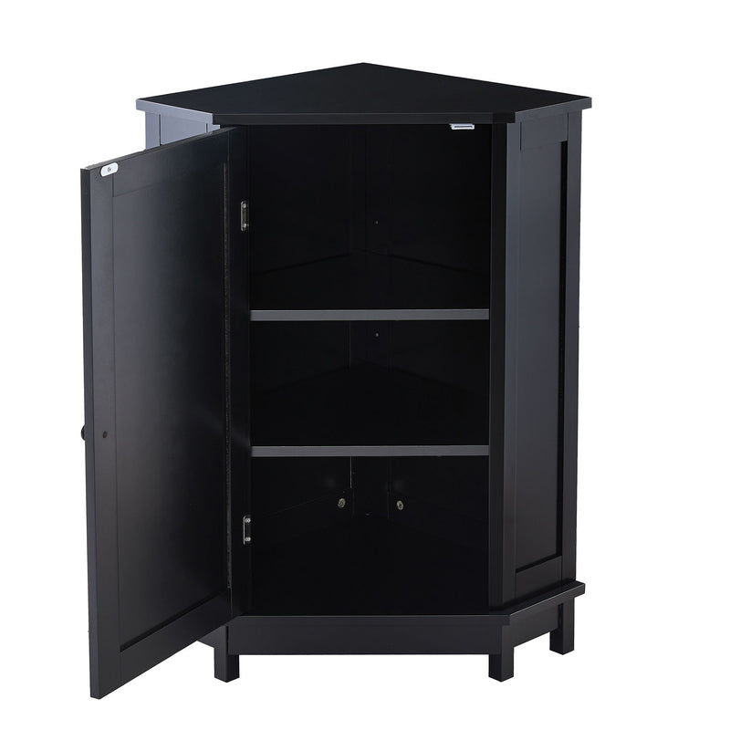 Bathroom Cabinet Triangle Corner Storage Cabinet With Adjustable Shelf Modern Style
