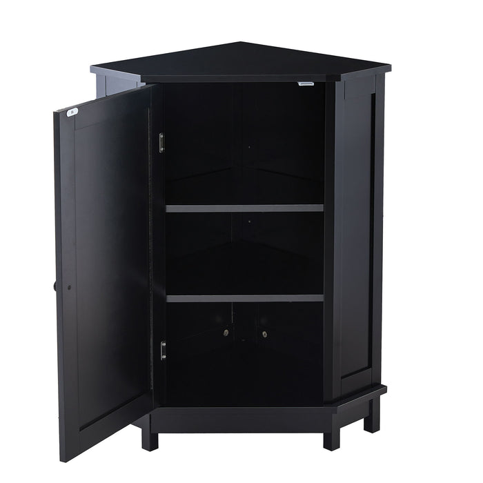 Bathroom Cabinet Triangle Corner Storage Cabinet With Adjustable Shelf Modern Style