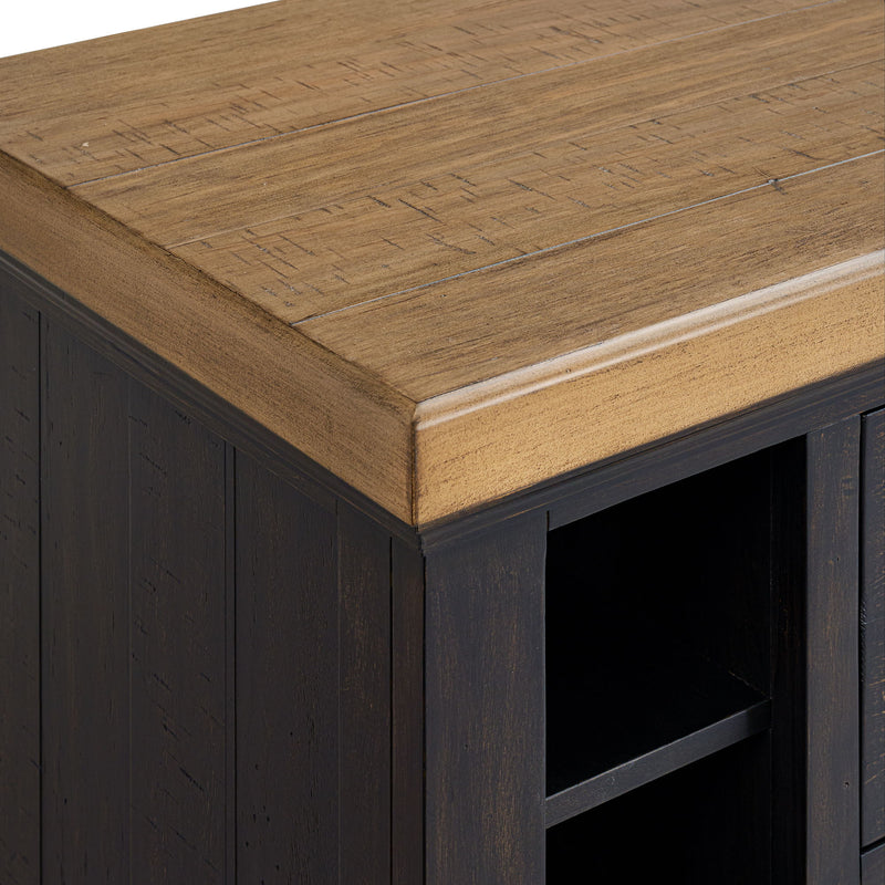 Montrose - Server And Hutch With LED Light - Espresso And Brown