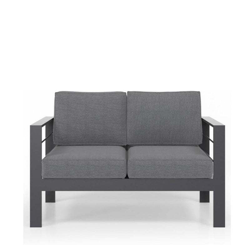 All Weather Patio Loveseat With Thick Cushions - Gray / Gray
